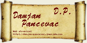 Damjan Pančevac vizit kartica